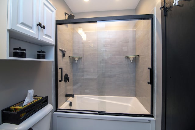 400 W Adams St, Danforth, IL 60930 - bathroom featuring bath / shower combo with glass door and recessed lighting