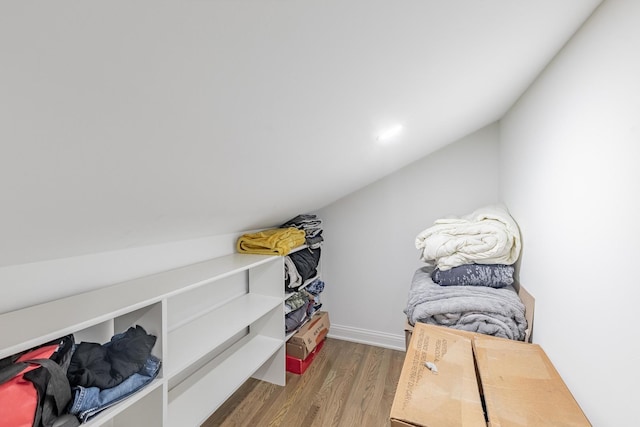 9712 W Shore Dr, Oak Lawn, IL 60453 - walk in closet featuring wood finished floors and vaulted ceiling