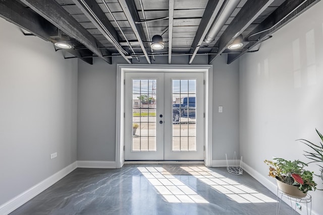 9712 W Shore Dr, Oak Lawn, IL 60453 - doorway to outside with french doors and concrete flooring