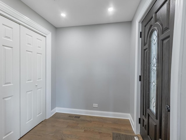 9712 W Shore Dr, Oak Lawn, IL 60453 - entryway with dark wood-type flooring and recessed lighting