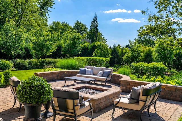 1091 Johnson Dr, Naperville, IL 60540 - view of patio with an outdoor fire pit