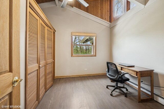 184A River Rd, Lake Barrington, IL 60010 - office space with wood finished floors and ceiling fan