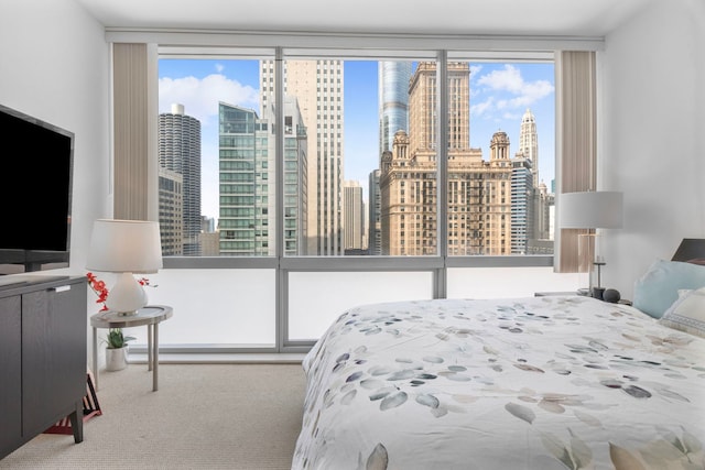 8 E Randolph St Unit 1401, Chicago, IL 60601 - carpeted bedroom with a skyline view and multiple windows