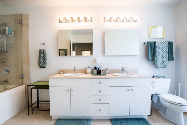 8 E Randolph St Unit 1401, Chicago, IL 60601 - full bathroom with double vanity, tile patterned floors, and bathing tub / shower combination