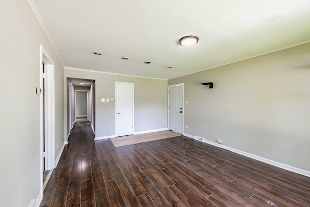 14415 Avalon Ave, Dolton, IL 60419 - empty room with dark wood-style flooring and crown molding