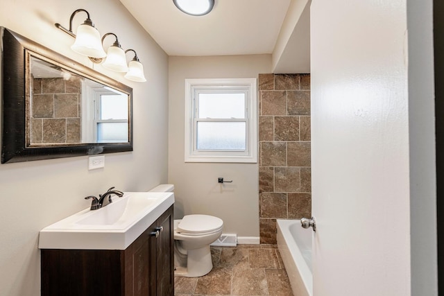 14415 Avalon Ave, Dolton, IL 60419 - full bath with vanity and stone tile flooring