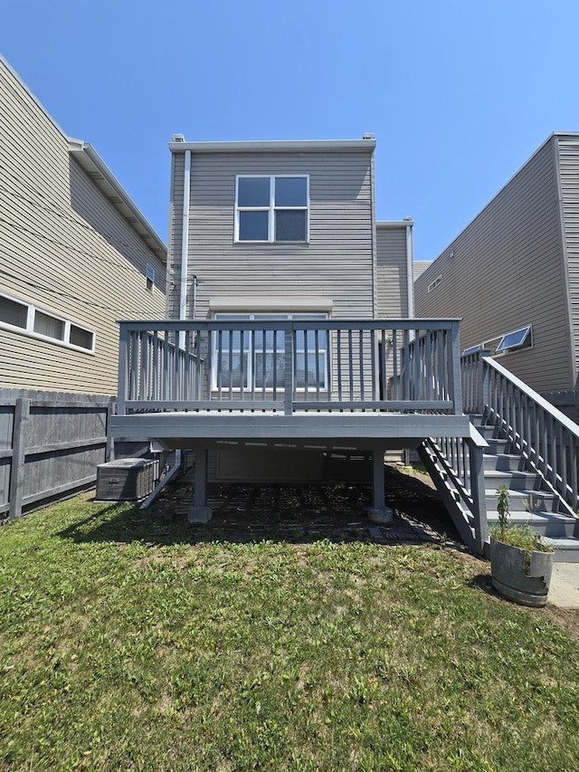 8620 S Normal Ave, Chicago, IL 60620 - rear view of house with a deck and stairs