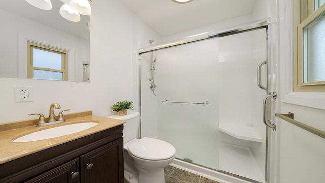 1320 Lake Summerset Rd, Davis, IL 61019 - full bathroom featuring a stall shower, vanity, and tile patterned flooring