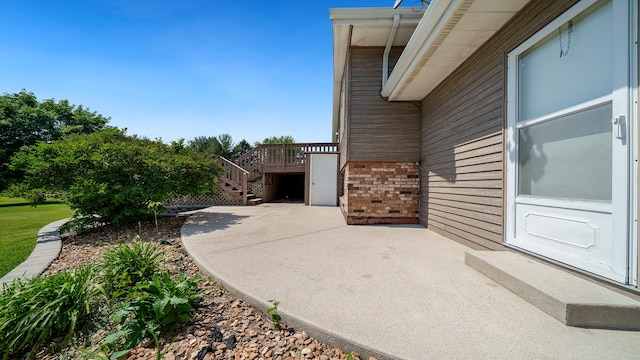 1320 Lake Summerset Rd, Davis, IL 61019 - view of patio with stairway and a wooden deck
