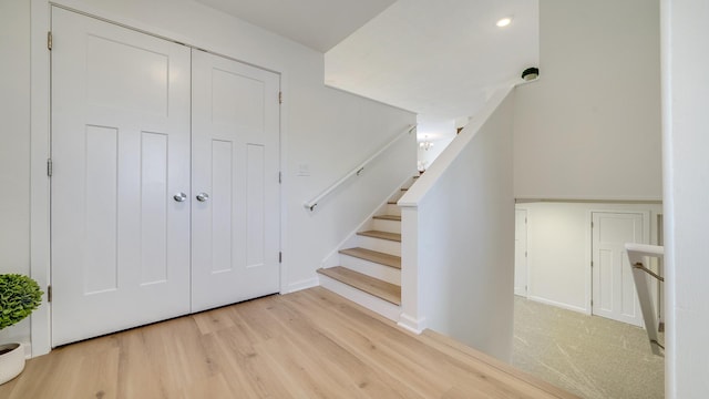 1320 Lake Summerset Rd, Davis, IL 61019 - stairs with wood finished floors and recessed lighting