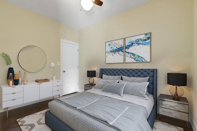 2732 W Belmont Ave, Chicago, IL 60618 - bedroom with wood finished floors and ceiling fan