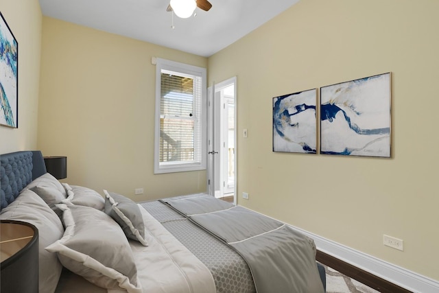 2732 W Belmont Ave, Chicago, IL 60618 - bedroom featuring wood finished floors and a ceiling fan