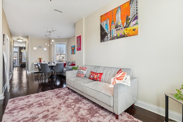 2732 W Belmont Ave, Chicago, IL 60618 - living area featuring hardwood / wood-style flooring and baseboards