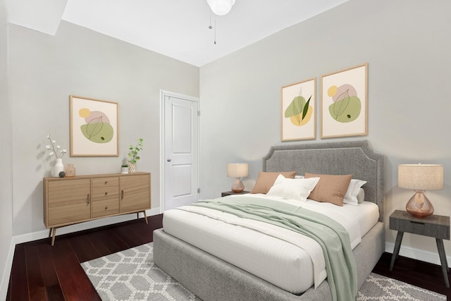 2732 W Belmont Ave, Chicago, IL 60618 - bedroom featuring dark wood-style floors and baseboards
