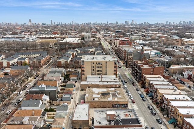 2732 W Belmont Ave, Chicago, IL 60618 - aerial view of property's location featuring city skyline