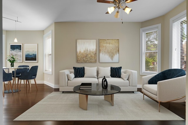 2732 W Belmont Ave, Chicago, IL 60618 - living area featuring wood finished floors and a ceiling fan