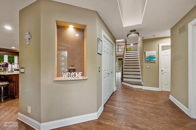 7S745 State Route 53rd Hwy, Naperville, IL 60540 - hallway with wood finished floors and stairs