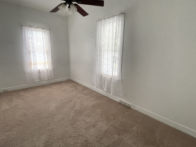 42 2nd St, Lasalle, IL 61301 - spare room with plenty of natural light, a ceiling fan, and carpet
