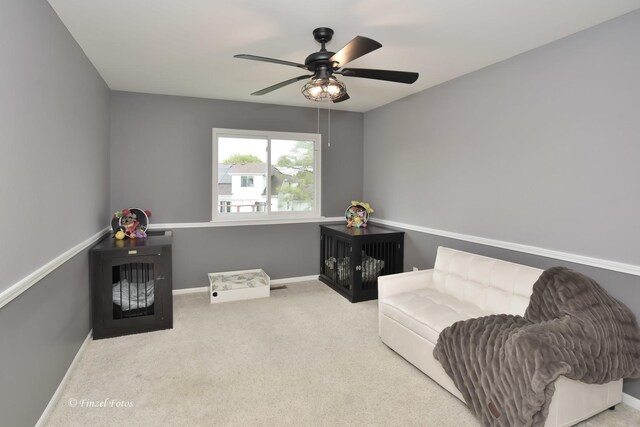 2012 Spring Creek Ln, Mchenry, IL 60050 - living area featuring carpet and a ceiling fan