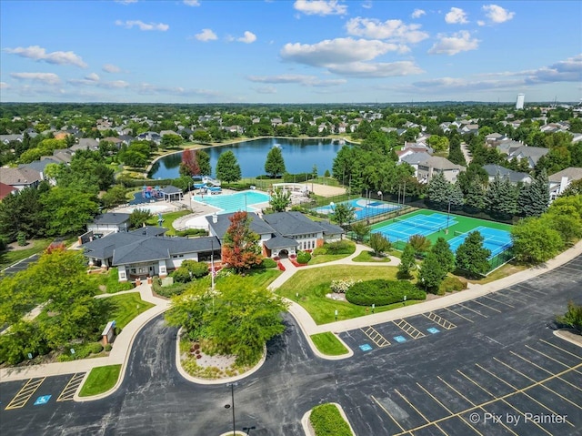675 Oak Ln, South Elgin, IL 60177 - bird's eye view of a large body of water and a pool