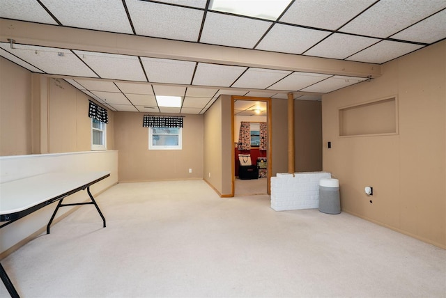 212 Rebecca Ln, Normal, IL 61761 - below grade area featuring a drop ceiling and carpet