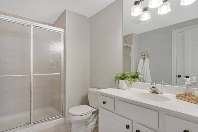 17526 W Windhaven Ct, Grayslake, IL 60030 - full bathroom featuring vanity, a shower stall, and tile patterned floors