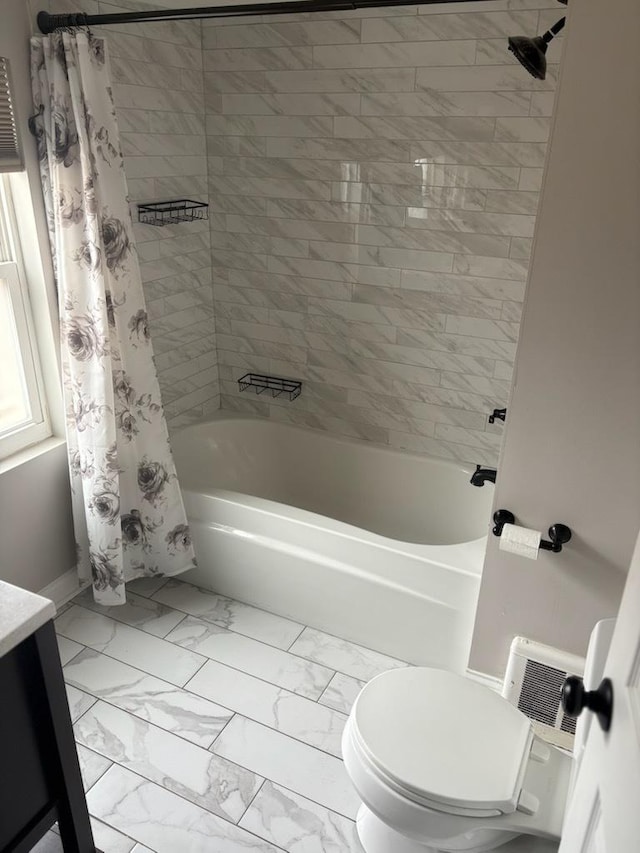 2119 S 20th Ave, Broadview, IL 60155 - full bath with marble finish flooring, shower / tub combo, and vanity