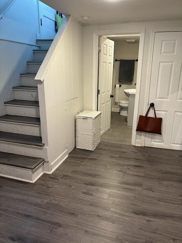 2119 S 20th Ave, Broadview, IL 60155 - stairway featuring wood finished floors