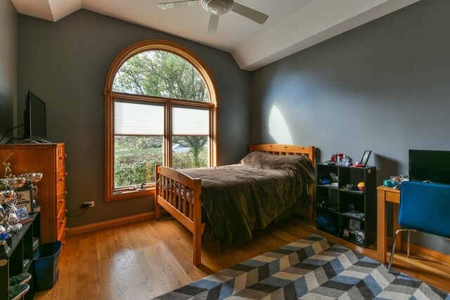 305 Orchard Ln, Beecher, IL 60401 - bedroom with lofted ceiling and wood finished floors