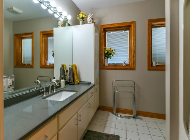 305 Orchard Ln, Beecher, IL 60401 - bathroom with vanity and tile patterned floors