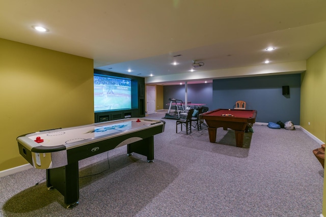 305 Orchard Ln, Beecher, IL 60401 - game room featuring carpet flooring, pool table, and recessed lighting