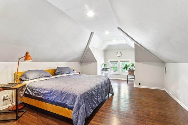 5639 W Cornelia Ave, Chicago, IL 60634 - bedroom with wood finished floors and lofted ceiling