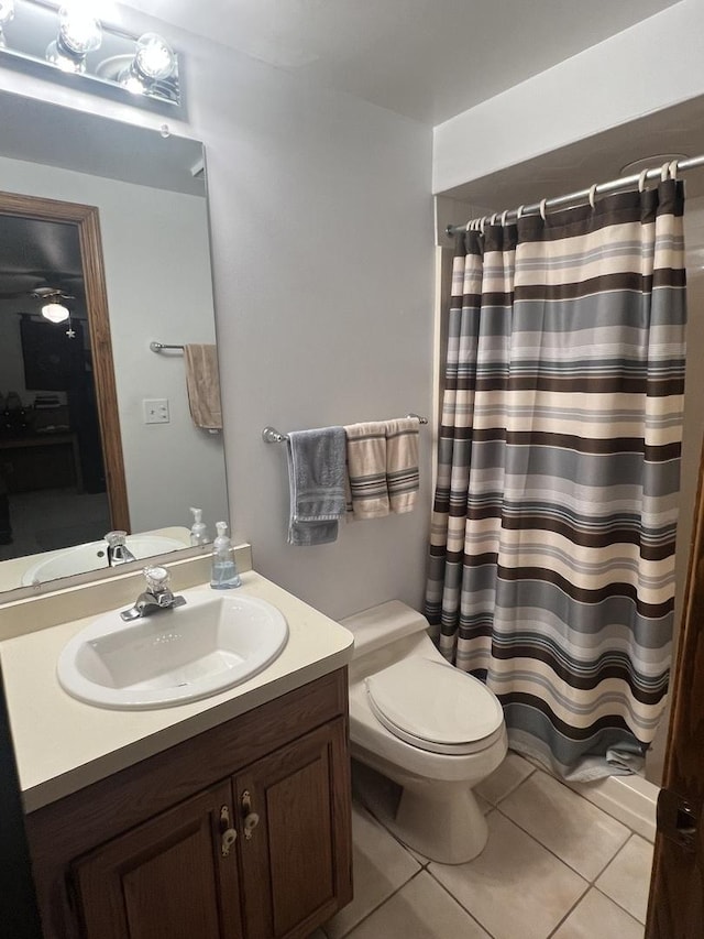 24005 S Green Heron Dr, Channahon, IL 60410 - full bath with tile patterned floors, vanity, and curtained shower