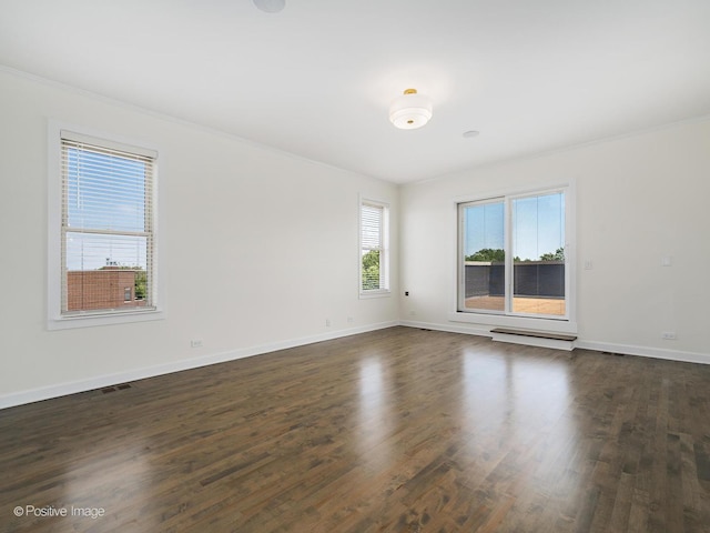 4030 N California Ave Unit 3, Chicago, IL 60618 - spare room featuring crown molding and dark wood-style flooring