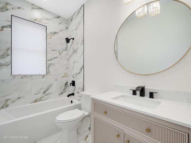 4030 N California Ave Unit 3, Chicago, IL 60618 - bathroom with vanity, a chandelier, and bathing tub / shower combination