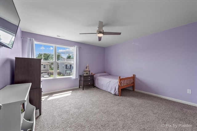 1360 Vineyard Ln, Pingree Grove, IL 60140 - carpeted bedroom featuring a ceiling fan and baseboards
