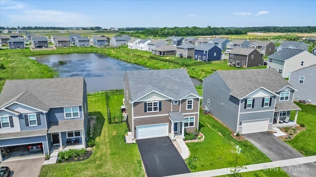 1360 Vineyard Ln, Pingree Grove, IL 60140 - aerial perspective of suburban area featuring a large body of water