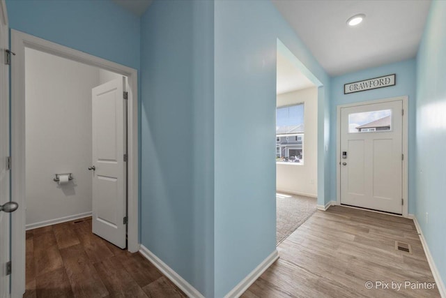 1360 Vineyard Ln, Pingree Grove, IL 60140 - foyer featuring wood finished floors and recessed lighting