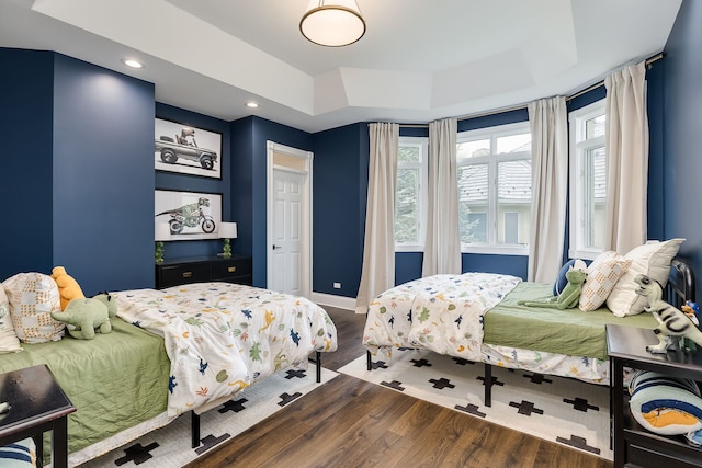 7 Loblolly Ct, Lemont, IL 60439 - bedroom with a tray ceiling, wood finished floors, and recessed lighting