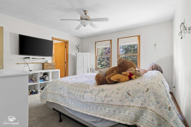 3411 Harris Dr, Joliet, IL 60431 - carpeted bedroom with a ceiling fan