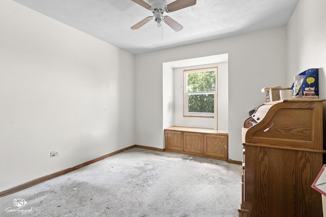 3411 Harris Dr, Joliet, IL 60431 - bedroom featuring light colored carpet, a textured ceiling, and ceiling fan