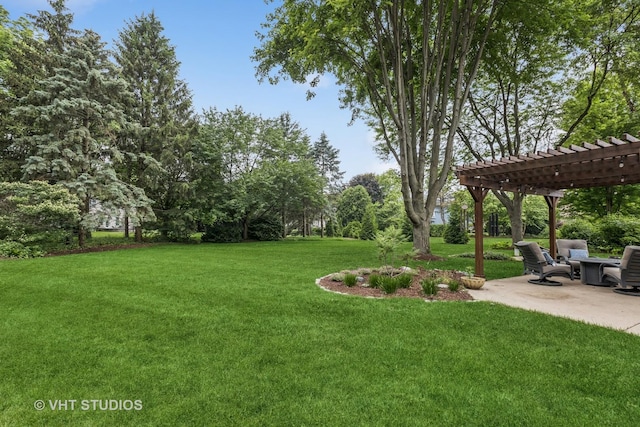 1909 Bridle Ct, Saint Charles, IL 60174 - view of grassy yard featuring a pergola and a patio
