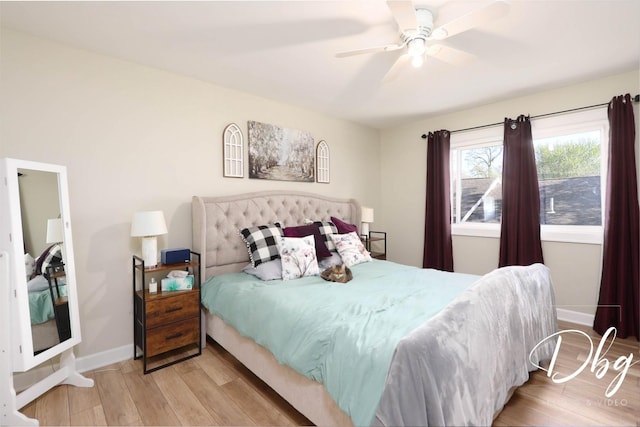 34119 N Hainesville Rd, Round Lake, IL 60073 - bedroom with wood finished floors and a ceiling fan