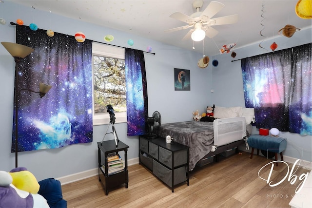 34119 N Hainesville Rd, Round Lake, IL 60073 - bedroom with wood finished floors and ceiling fan