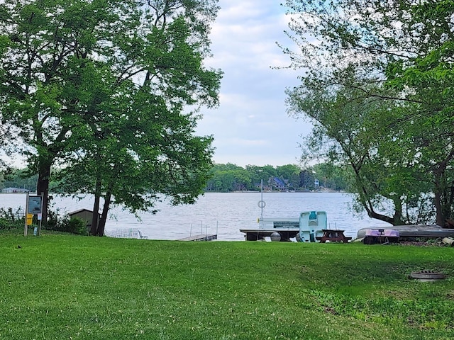 34119 N Hainesville Rd, Round Lake, IL 60073 - dock area featuring a water view and a yard