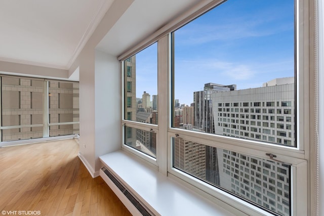 57 E Delaware Pl Unit 2901, Chicago, IL 60611 - interior space featuring crown molding, wood finished floors, and a view of city