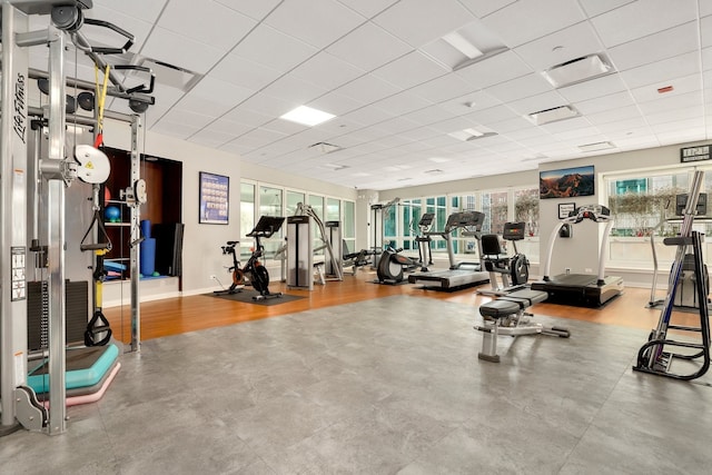 57 E Delaware Pl Unit 2901, Chicago, IL 60611 - exercise room featuring a paneled ceiling