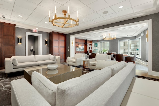 57 E Delaware Pl Unit 2901, Chicago, IL 60611 - community lobby with a paneled ceiling and a security system
