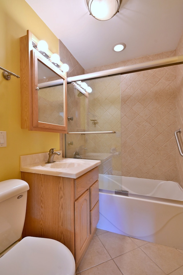 7931 W Metropole St, Elmwood Park, IL 60707 - full bathroom featuring vanity, combined bath / shower with glass door, and tile patterned flooring