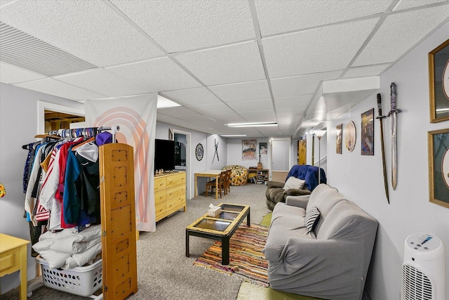 302 S Orr Dr, Normal, IL 61761 - carpeted living room with a paneled ceiling